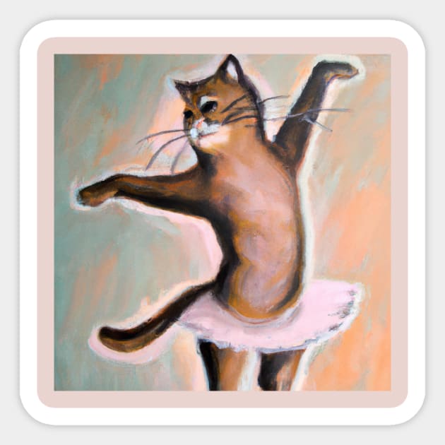 Cat Ballet Dancer Has Been Practicing the Sissonne Sticker by Star Scrunch